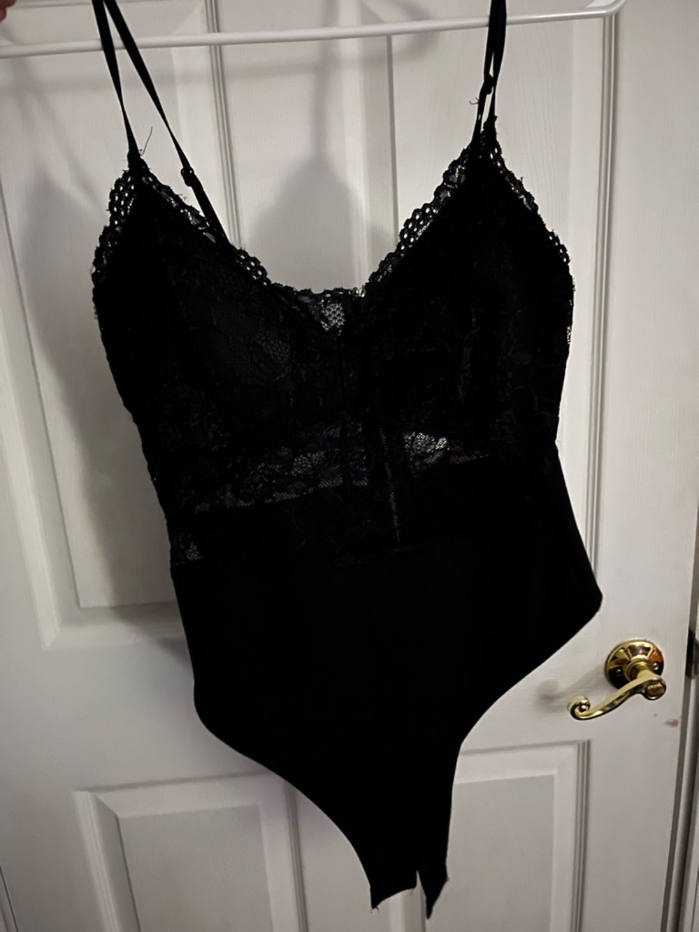 Black Lace Bodysuit with Adjustable Straps
